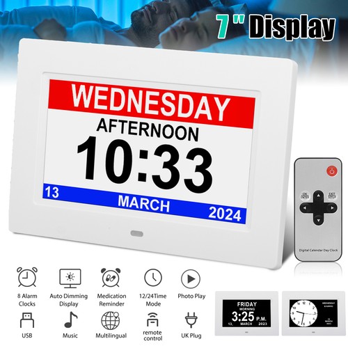 Digital alarm clock - clock, day